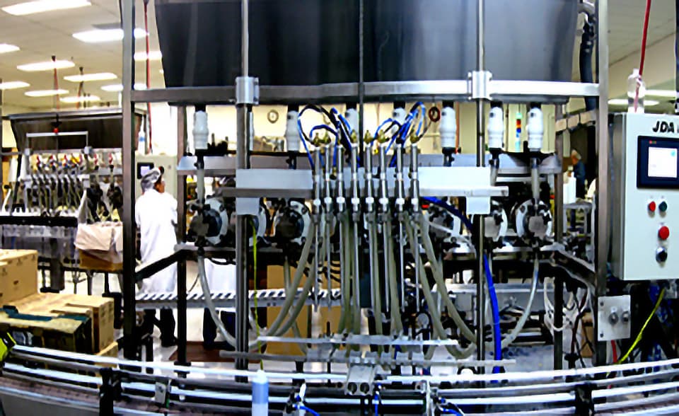 bottling line in factory